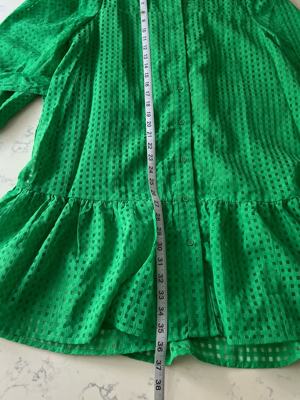 entro Green Eyelet Midi Shirt Dress - Picture 9 of 14